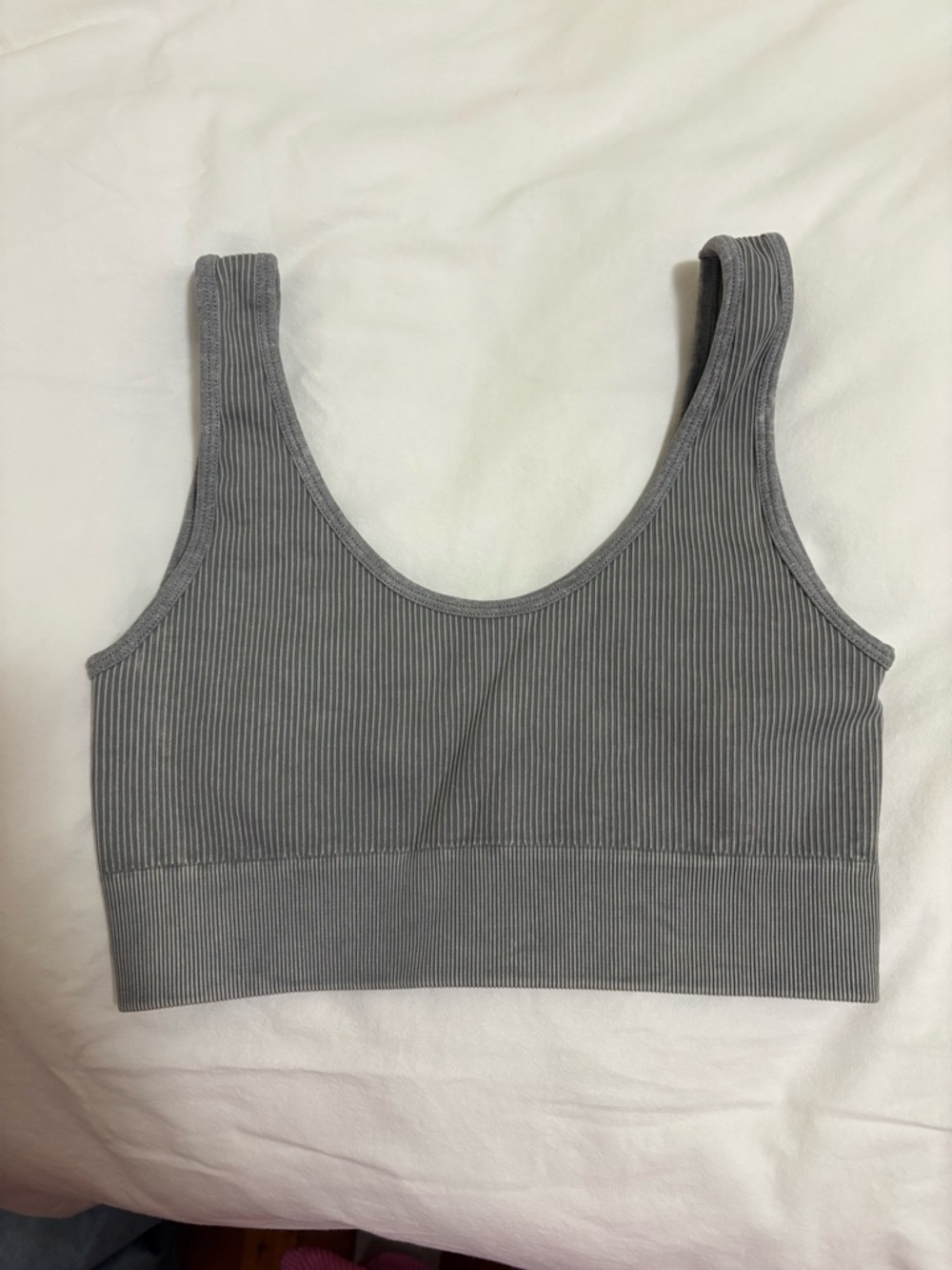YoungLA Gray Ribbed Scoop Neck Bralette